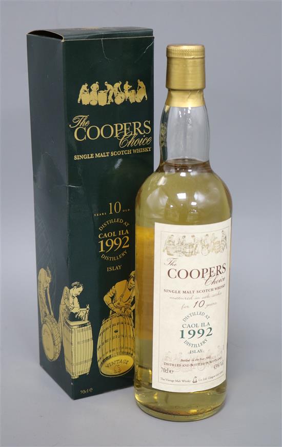 One bottle of The Coopers Choice single malt Scotch Whisky, 10 year old distilled 1992